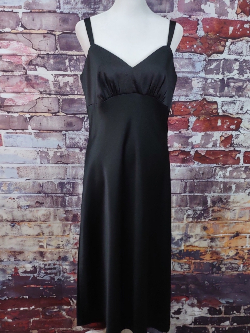 Sophia Vegara "Carlie" Hammered Satin Slip Dress